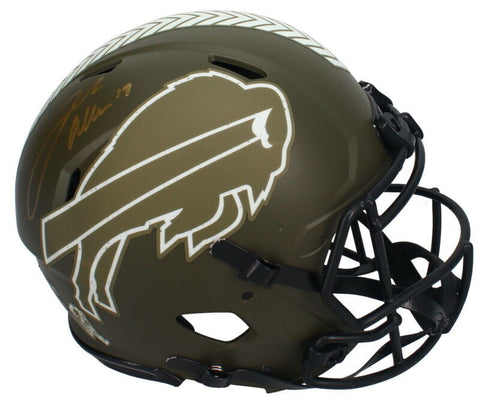Josh Allen Autographed (Gold) Buffalo Bills STS Authentic Speed Helmet Beckett