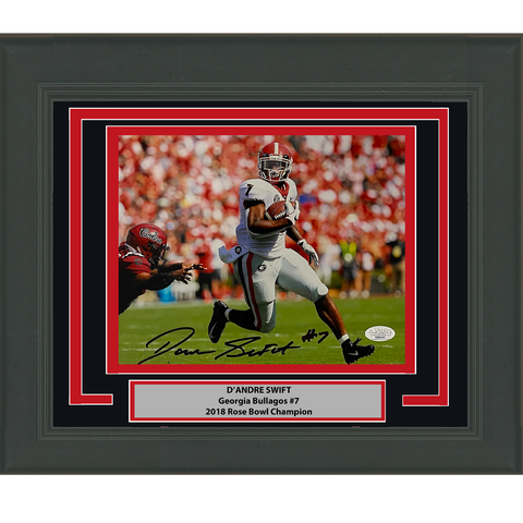 Framed Autographed/Signed D'Andre Swift Georgia Bulldogs 8x10 Photo JSA COA #8