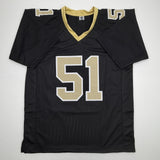 Autographed/Signed Jonathan Vilma New Orleans Black Football Jersey JSA COA