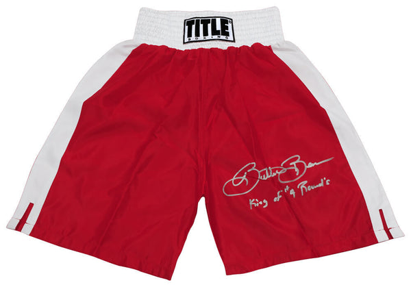 Eric 'Butterbean' Esch Signed Title Red Boxing Trunks w/King of 4 Rounds -SS COA