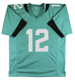 Travis Hunter Authentic Signed Teal Pro Style Jersey Autographed BAS Witnessed