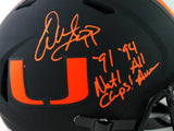 Warren Sapp Signed Miami Authentic Eclipse Speed FS Helmet 2Insc-Beckett W