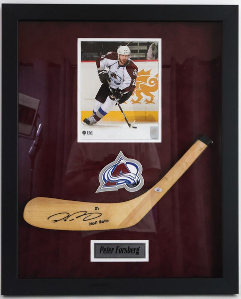 Peter Forsberg Autographed Colorado Avalanche Stick Blade Framed "HOF 2014"