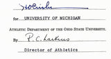 Fritz Crisler HOF Michigan Head Coach Signed/Auto Contract PSA BA199002