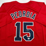 Autographed/Signed Dustin Pedroia Boston Red Baseball Jersey JSA COA