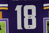 Justin Jefferson Autographed Pro Style Purple XL Framed Jersey Beckett 51218