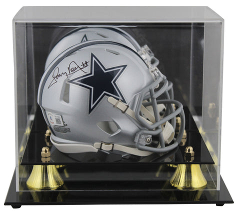 Cowboys Tony Dorsett Signed Silver Speed Mini Helmet W/ Case BAS Witnessed