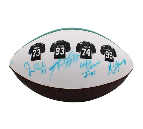 M Gastieau, A Salaam, M Lyon, J Klecko Signed NY Jets Sack Exchange Football