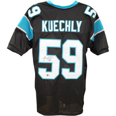 Luke Kuechly Autographed Pro Style Black Sz XL Jersey Beckett Witness 20509