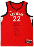 FRMD Wilson, Gray & Young Aces WNBA Finals Champ Signed Nike Jersey w/Insc-LE 23
