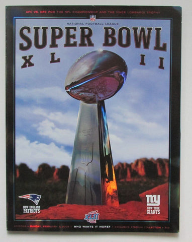 Super Bowl XLII 43 Hologram Game Program Giants v Patriots 167863