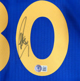Warriors Stephen Curry Autographed Signed Blue Nike Jersey Beckett QR #AB01380