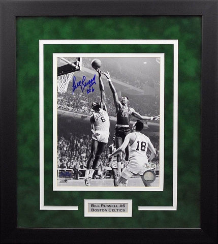 BILL RUSSELL AUTOGRAPHED BOSTON CELTICS 8x10 FRAMED PHOTO COA