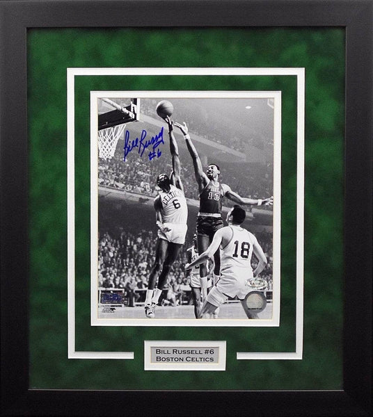 BILL RUSSELL AUTOGRAPHED BOSTON CELTICS 8x10 FRAMED PHOTO COA