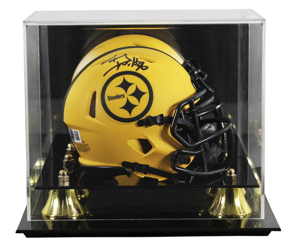 Steelers T.J. Watt Authentic Signed Rave Speed Mini Helmet W/ Case BAS Witnessed