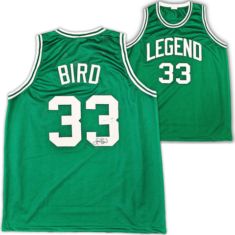 BOSTON CELTICS LARRY BIRD AUTOGRAPHED SIGNED GREEN JERSEY JSA STOCK #215743