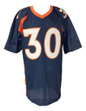 Terrell Davis Signed Custom Blue Pro-Style Football Jersey BAS ITP