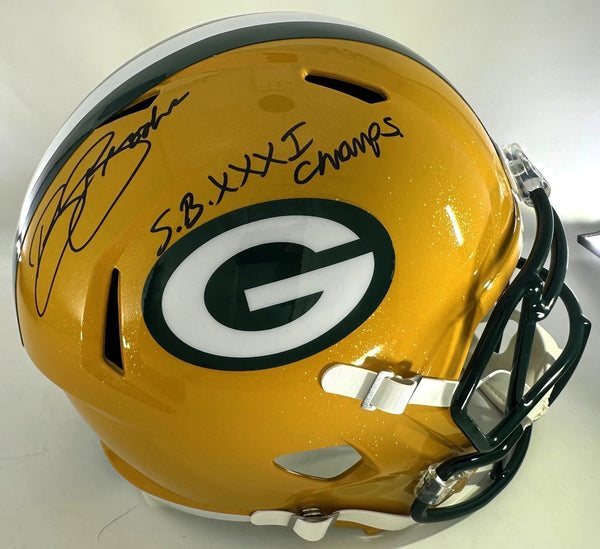 Packers ROBERT BROOKS Signed Full Size Replica Speed Helmet AUTO w/SB XXXI - BAS
