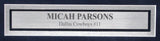 Micah Parsons Signed/Inscribed 11x14 Photo Dallas Cowboys Framed Fanatics 187186