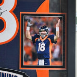 Peyton Manning Autographed Denver Broncos M&N Navy Jersey - Framed Fanatics COA