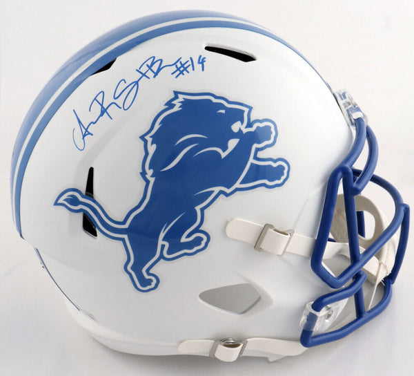 AMON-RA ST BROWN AUTOGRAPHED DETROIT LIONS FULL SIZE FLAT WHITE HELMET – Super Sports Center
