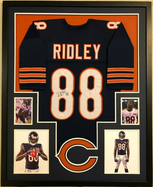 FRAMED CHICAGO BEARS RILEY RIDLEY AUTOGRAPHED SIGNED JERSEY JSA COA