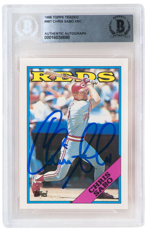 Chris Sabo Signed Reds 1988 Topps Traded Rookie Baseball Card #98T - (Beckett)