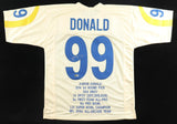 Aaron Donald Signed Los Angeles Rams Highlight Jersey (Beckett) 7xPro Bowl D.E.