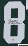 FRAMED NEW YORK JETS CURTIS MARTIN AUTOGRAPHED SIGNED JERSEY PSA COA