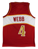 Spud Webb Authentic Signed Red Pro Style Jersey Autographed BAS Witnessed