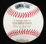 Mike Montgomery Signed 2016 Cubs World Series Logo Baseball "Last Out" (Beckett)