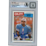 Warren Moon Autographed 1987 Topps #307 HOF Slabbed Trading Card Beckett 50658