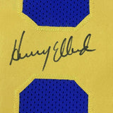 FRAMED Autographed/Signed HENRY ELLARD 33x42 Los Angeles Blue Jersey JSA COA