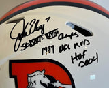John Elway Autographed/3X Inscribed Pro Snowcapped Broncos Helmet BAS COA