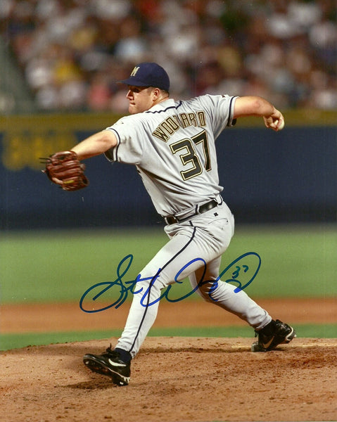 Milwaukee Brewers STEVE WOODARD Signed 8x10 Photo #2 AUTO - 1997-2000