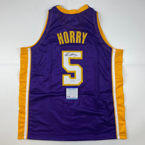 Autographed/Signed Robert Horry Los Angeles LA Purple Jersey PSA COA Auto