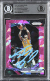 Lakers Shaquille O'Neal Signed 2018 Panini Prizm Pink Ice #35 Card BAS Slabbed