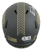 49ers George Kittle Signed Salute To Service IV Speed Mini Helmet BAS Witnessed