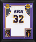 Magic Johnson Authentic Signed White Pro Style Framed Jersey BAS Witnessed 2