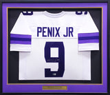 WASHINGTON MICHAEL PENIX JR. AUTOGRAPHED FRAMED WHITE JERSEY BECKETT 234601