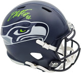 BYRON MURPHY II AUTOGRAPHED SEAHAWKS BLUE FULL SIZE SPEED HELMET MCS HOLO 235598