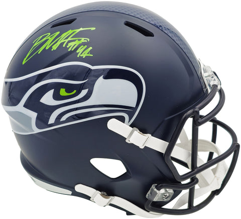 BYRON MURPHY II AUTOGRAPHED SEAHAWKS BLUE FULL SIZE SPEED HELMET MCS HOLO 235598