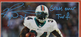 Ricky Williams Signed Miami Dolphins Framed 8x10 NFL Photo - "Grass over Turf"