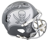 Buccaneers Mike Alstott "A-Train" Signed Slate F/S Speed Rep Helmet W/ Case BAS