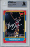 Maurice Cheeks Autographed 1986 Fleer #16 Trading Card Beckett 43902