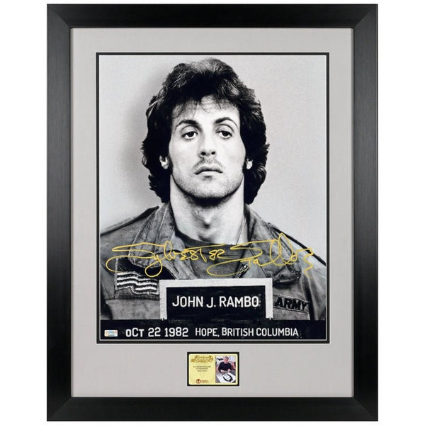 Sylvester Stallone Autographed John Rambo Mug Shot 16x20 Framed Photo