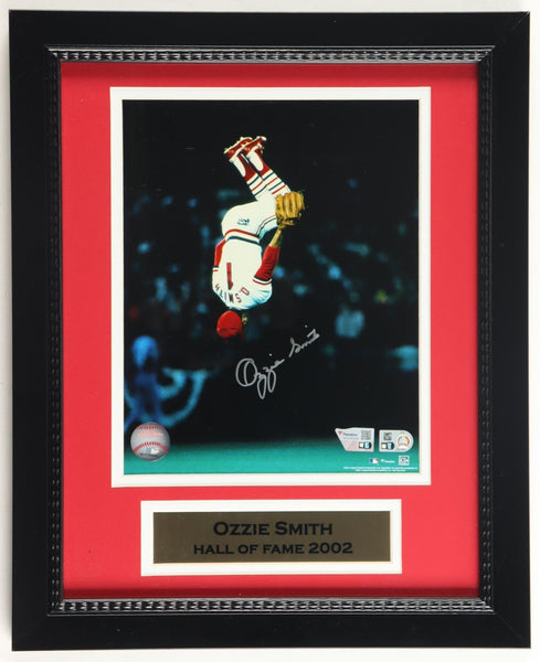 Ozzie Smith Signed St. Louis Cardinals Custom Framed Photo (Fanatics & MLB)