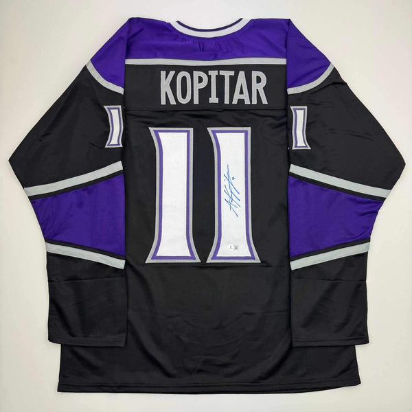 Autographed/Signed Anze Kopitar Los Angeles LA Black Hockey Jersey BAS COA #2