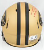 Isaac Guerendo Autographed 49ers Rave Speed Mini Helmet- Beckett W Hologram *Red