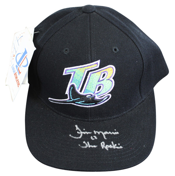Rays Jim Morris "The Rookie" Authentic Signed Black Snapback Baseball Hat BAS 2